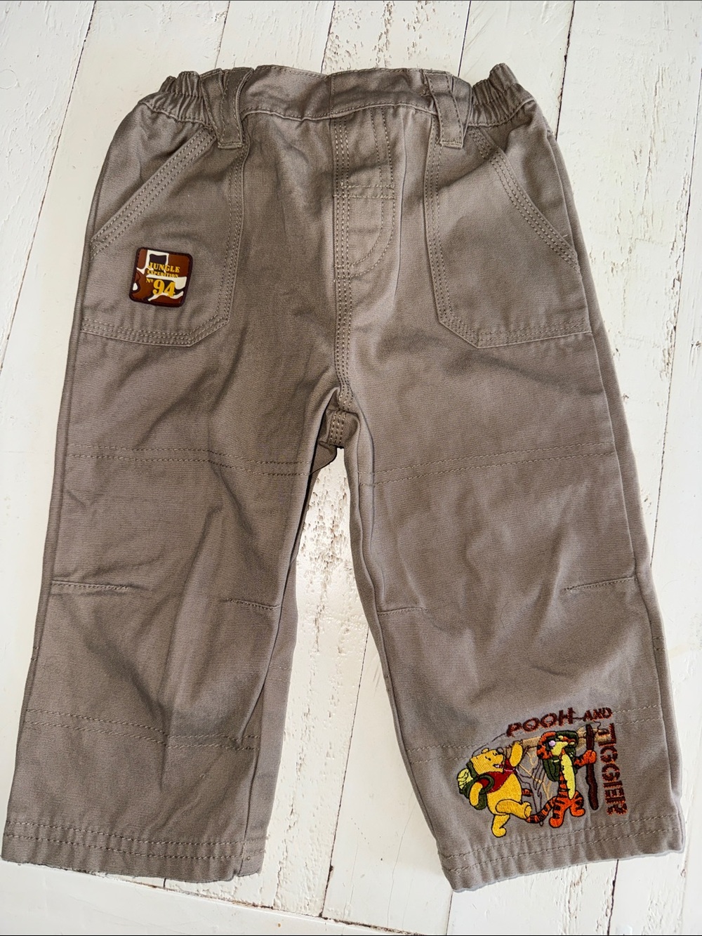 12/18m Disney vintage Winnie the Pooh and Tigger tan Kids Pants
